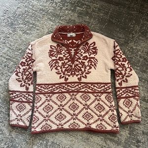 knox rose fluffy boho quarter-zip